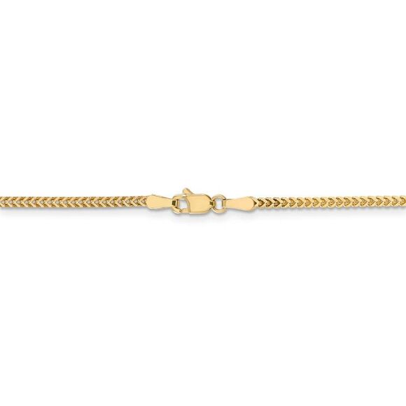 1.5mm 14k Yellow Gold Solid Franco Chain Necklace, 24 Inch - Picture 4 of 8